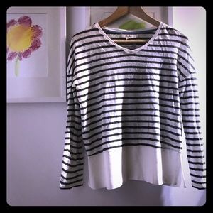 White stuff linen top olive and white